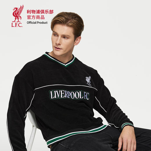 【官方正版】利物浦俱乐部 | 黑色圆领卫衣设计感运动休闲上衣 商品图3