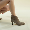 Westory2025年冬季尖头高跟V口编织拼接优雅老钱风百搭短靴W25DS85581 商品缩略图8