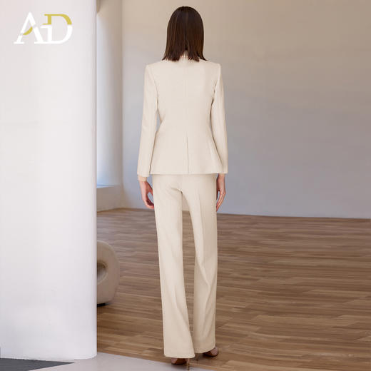 AD米白色正装女套装女2025秋冬新款显白显瘦职业装西服外套阔腿裤 商品图4