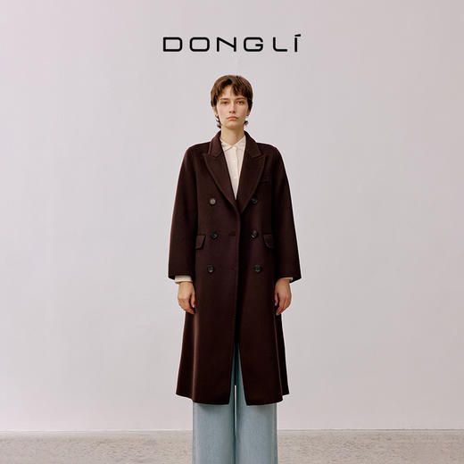 东黎 • 山羊绒女士秋冬长款西服领大衣 4A46 商品图2