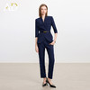 AD收腰显瘦西装外套女套装2025新款藏青色职业工作服休闲直筒裤子 商品缩略图1