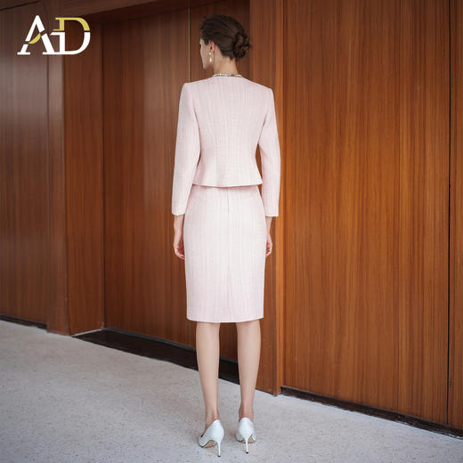 AD法式圆领羊毛长袖套装女2025年新款富家千金西装套装秋冬两件套 商品图4