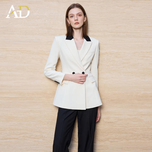 AD高级感白色西装套装女2025新款春秋气质女神范职业装阔腿裤正装 商品图2