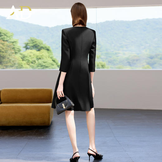 AD黑色西装连衣裙女2025新款高级感气质女神范职业装西服裙工作服 商品图4