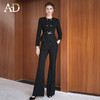 AD黑色双排扣西装外套女气质名媛高级感职业套装时尚气质微喇长裤 商品缩略图1