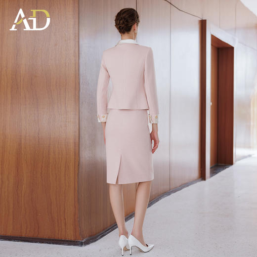 AD拼色名媛范两件套时尚气质女神范西装套装裙高端羊毛呢子职业装 商品图4