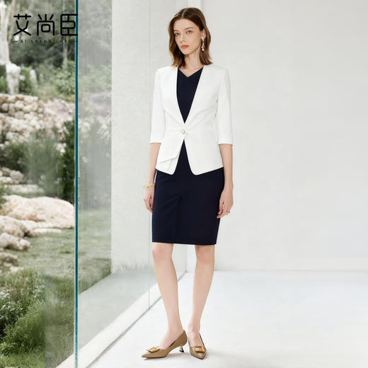 艾尚臣高级感职业套装女西装连衣裙时尚工装酒店前台两件套工作服 商品图0
