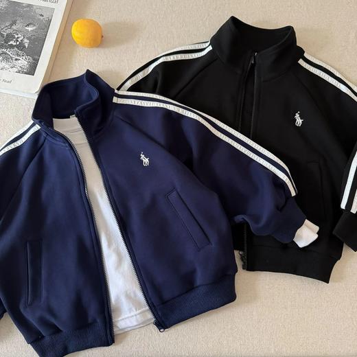 【秋冬儿童棒球服】洋气宝宝潮牌夹克 韩版潮儿童纯色开衫外套 商品图2