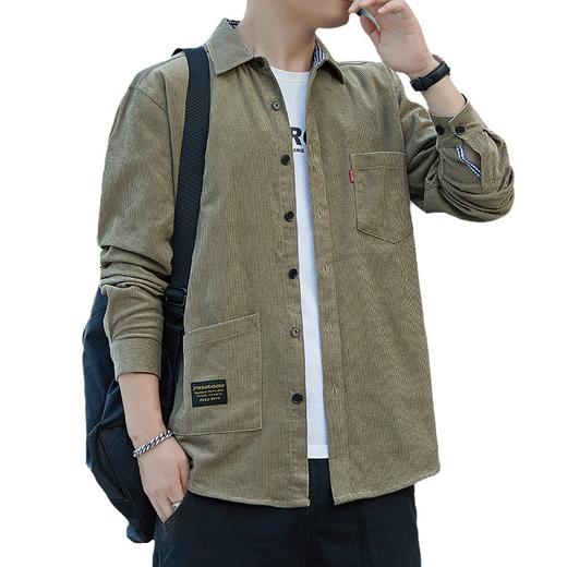 灯芯绒长袖衬衫男款春秋季纯棉衬衣男士工装外套痞帅休闲男装 商品图4