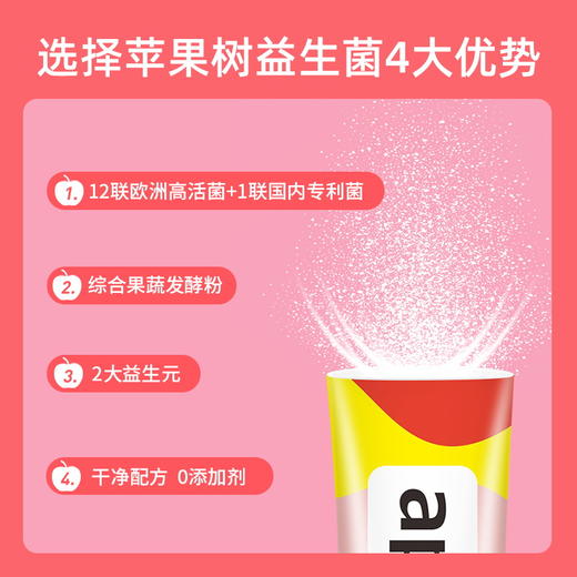 【苹果树】益生菌升级  12联进口菌+1联专利菌+17种消化酶+2大益生元  1200亿/盒活菌，孕妇成人小孩均适用 【嗨购】-HC 商品图2