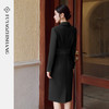 FUYAO扶摇 高级感黑色连衣裙女修身显瘦小黑裙轻奢名媛气质包臀裙 商品缩略图4