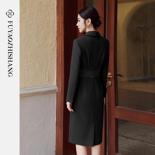 FUYAO扶摇 高级感黑色连衣裙女修身显瘦小黑裙轻奢名媛气质包臀裙 商品图4