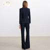 AD2025新款藏青色西装外套女春秋气质V领西服职业套装美容院工装 商品缩略图4