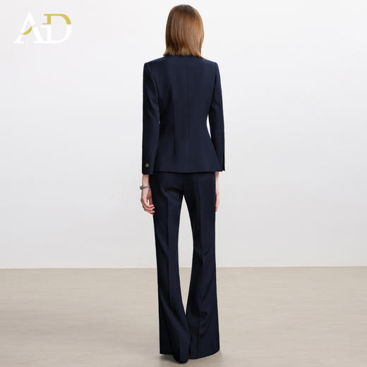 AD2025新款藏青色西装外套女春秋气质V领西服职业套装美容院工装 商品图4