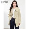 【专属特价】熙世界2025秋季新款英伦风衣外套女高级感休闲宽松卡其中长款大衣 商品缩略图0