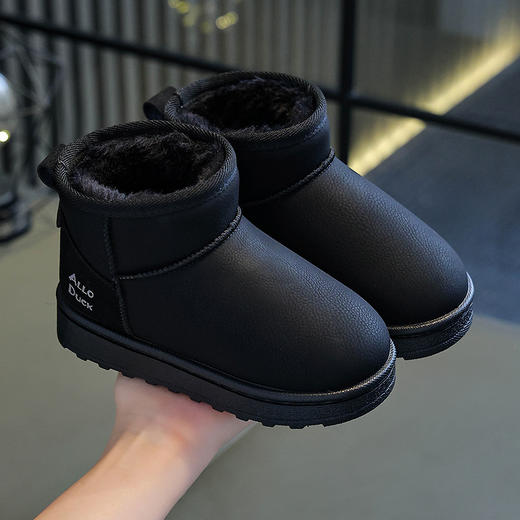 小黄鸭冬季儿童雪地靴防水男女童时尚短靴子宝宝加绒保暖棉鞋小孩防滑靴25-36（尺码偏小拍的一码） 商品图6