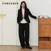 Famecoco范可儿假两件V领修身西装外套商务短款西服FAB6AW016 商品缩略图4
