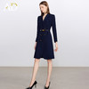 AD简单大方高级感穿搭2025新款长袖西服裙双排扣职业装藏青色工装 商品缩略图2