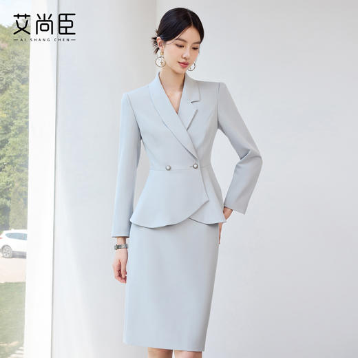 艾尚臣2025新款素彩灰小香风西装套装气质优雅百搭美容院医美正装 商品图2