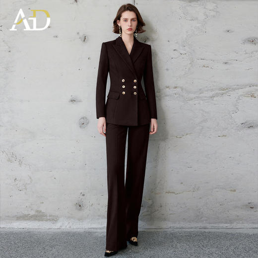 AD红棕色西装套装女正式场合大学生公务员面试职业装高端通勤工装 商品图1