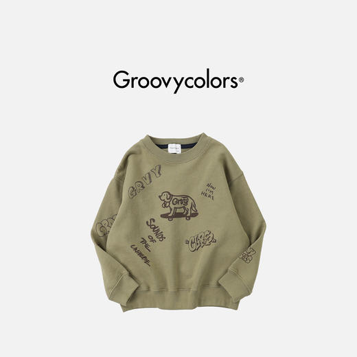 日本GC童装 Groovycolors 滑板小狗涂鸦卫衣 商品图0