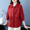 CC 10-5062亮片呢子针织开衫翻领纽扣外套洋气显瘦上衣 商品缩略图2