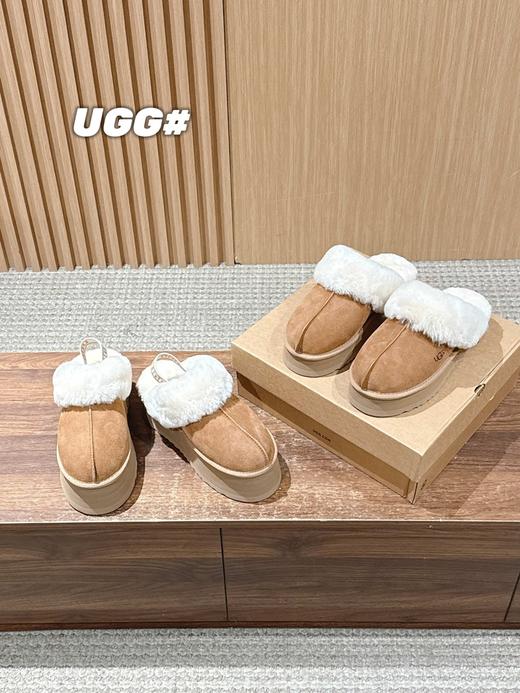 UGG 油叽叽两穿包头毛拖5CM底款 毛毛拖鞋（XR） 商品图0