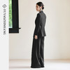FUYAO扶摇 秋冬时尚套装女黑色双排扣阔版西装直筒裤高级感两件套 商品缩略图4
