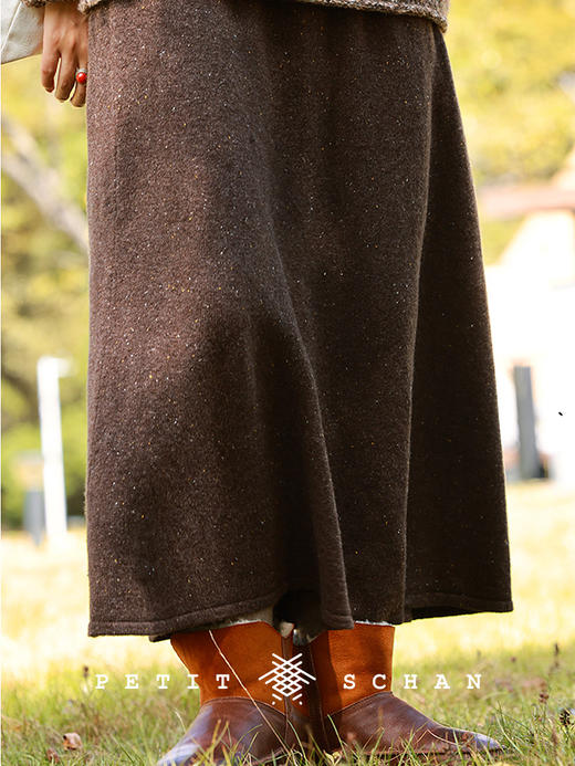 PETIT SCHAN小闪 CLO#924 Peacefully 安然 绵羊毛松紧腰彩点纱半裙 商品图3