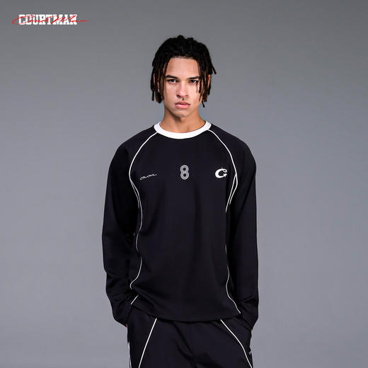 COURTMAN野球帝速干凉感运动长袖T恤秋季新款宽松情侣投篮服国潮 商品图0