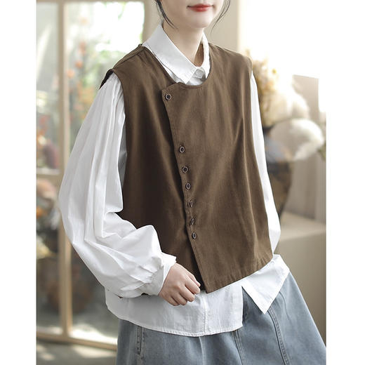 裁缝学苑AQ558马甲纸样女装新款秋宽松复古拼接背心马夹坎肩服装打板 商品图1