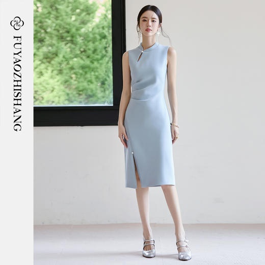 FUYAO扶摇  新中式旗袍裙女2025新款国风无袖连衣裙收腰显瘦裙子 商品图2