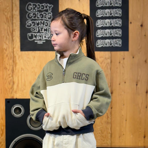 日本GC童装 Groovycolors CRAZY 拼色半拉链卫衣 商品图3