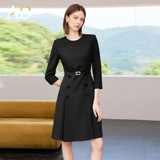 AD黑色西装连衣裙女2025新款高级感气质女神范职业装西服裙工作服 商品图2