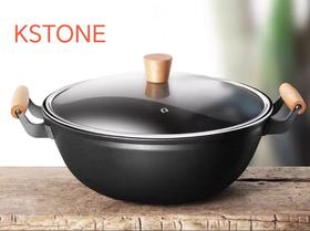 7F KSTONE司顿32厘米双耳纯铁炒锅