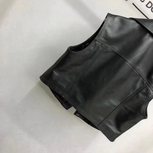 丁摩 绵羊皮小香风短款上衣休闲方领坎肩外套2381 商品图2