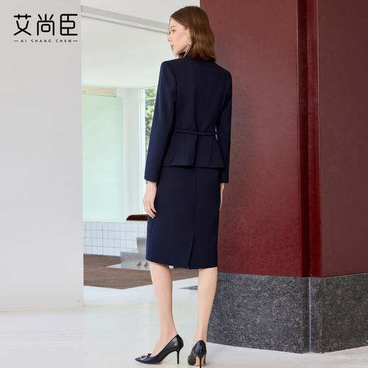 艾尚臣藏青色职业西装套装女轻奢高端商务西服正装正式场合工作服 商品图4