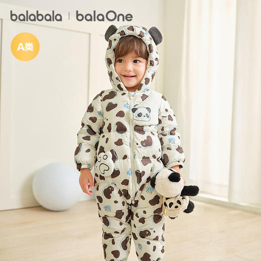 巴拉巴拉balaOne婴儿羽绒服连体衣冬季宝宝哈衣爬服2025新款轻薄 商品图2