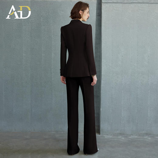 AD气质时尚红色西装套装春秋2025新款百搭通勤职业正装高腰阔腿裤 商品图4