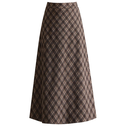 BFZY-B2563冬季格纹毛呢半身裙女2025年新款洋气高腰气质优雅女士格子长裙 商品图4