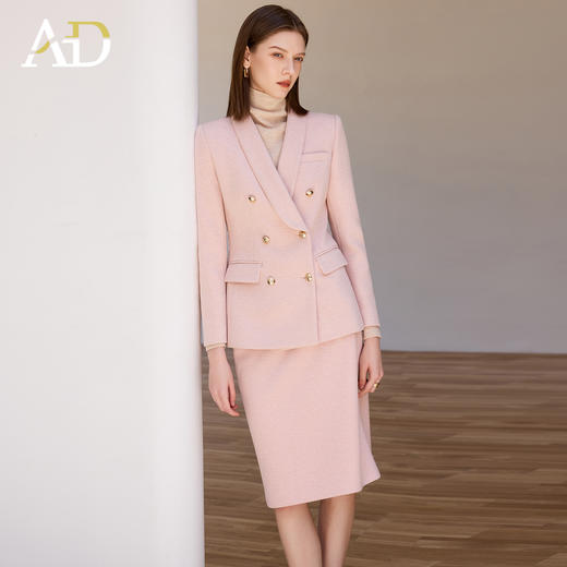 AD羊毛西装外套慵懒风气质职业装两件套2025新款气质通勤工作服 商品图0
