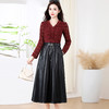 SZWY5335秋季V领法式连衣裙女2025年新款洋气修身时尚优雅实拍女装长裙子 商品缩略图3