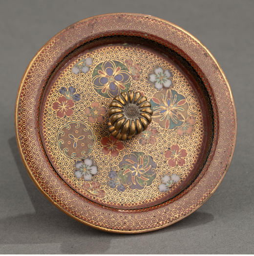 独角鹿西洋古董 1895年代日本明治时期出品稲葉七宝风格吉祥花鸟装饰提梁茶壶/清酒壶 商品图5