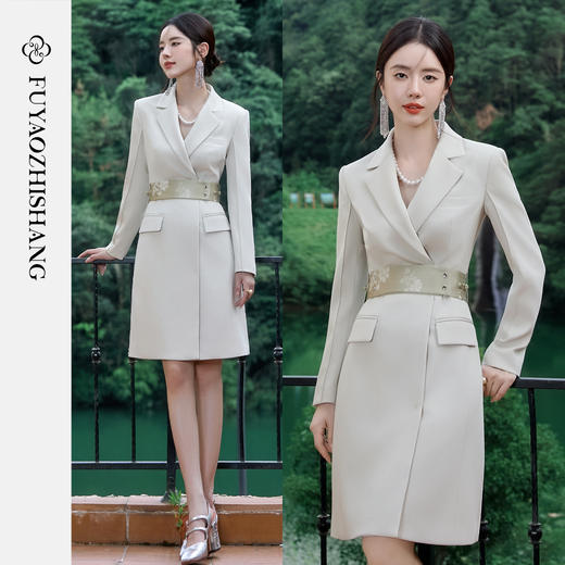 FUYAO扶摇 新中式醋酸连衣裙女2025新款秋季国风高级感女神范裙子 商品图1