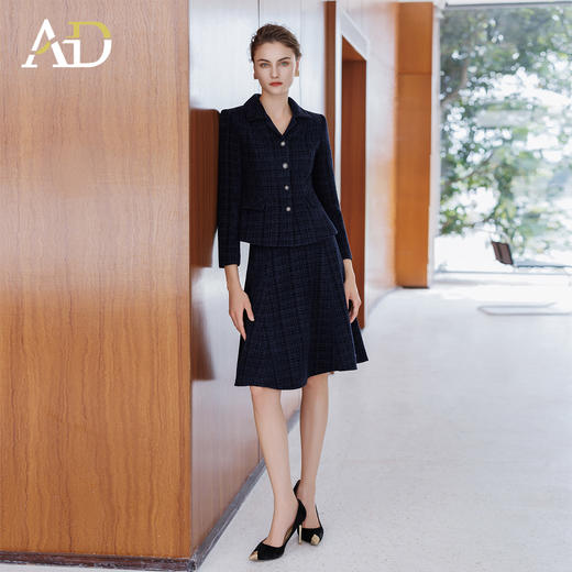 AD修身显瘦小香风套装女2025新款气质名媛职业高级感编织外套 商品图1
