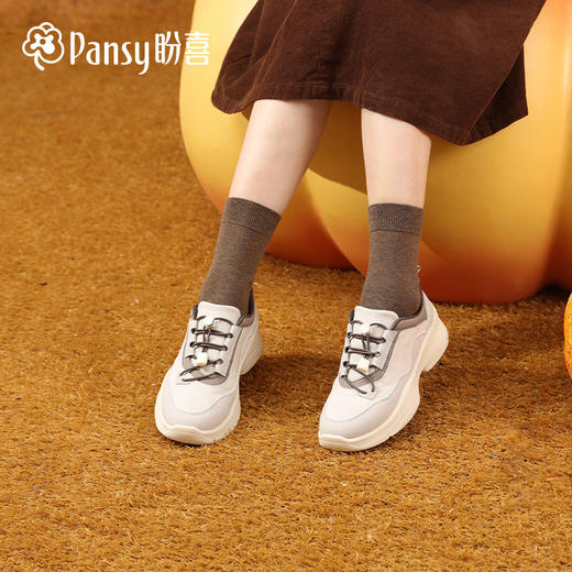 Pansy盼喜女鞋休闲运动鞋一脚蹬轻便妈妈鞋秋厚底增高舒适鞋HD4190 商品图0