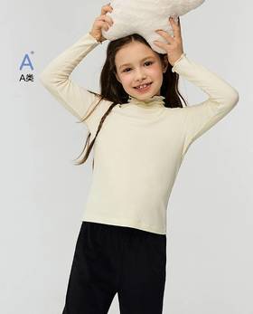 【春上新】8楼爱慕儿童Aimer Kids女孩绒绒罗纹打底衫花苞高领打底上衣AK181K021，吊牌价289元