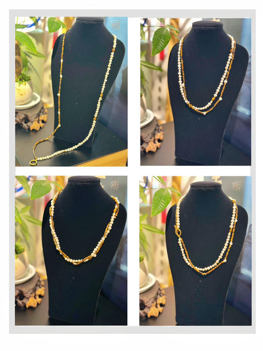 三生石美拉德色系 虎睛石巴洛克珍珠设计项链 商品图3