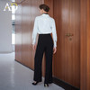 AD高级轻奢穿搭一整套2025新款蕾丝边V领衬衫女百搭高腰黑色西裤 商品缩略图4