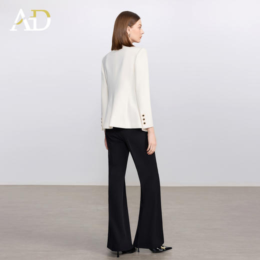 AD高端气质女神范职业装套装女2025新款黑色微喇裤撞色西服两件套 商品图4